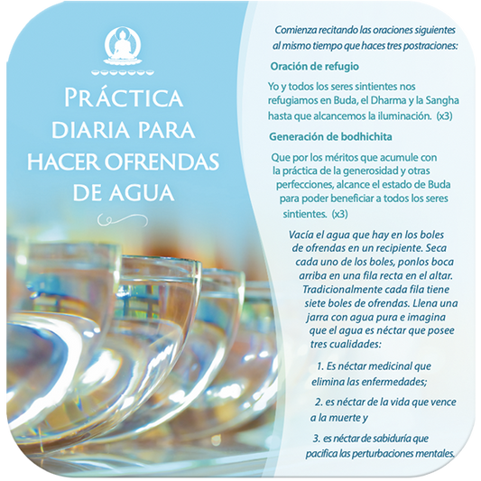 Práctica diaria para hacer ofrendas de agua – Tarjeta cuadrada